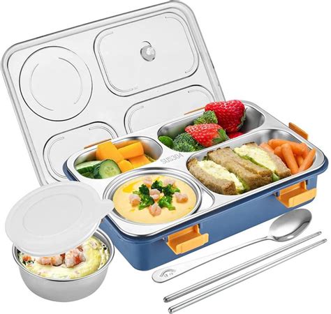 multi compartment lunch box stainless steel|lunch box with separate compartments.